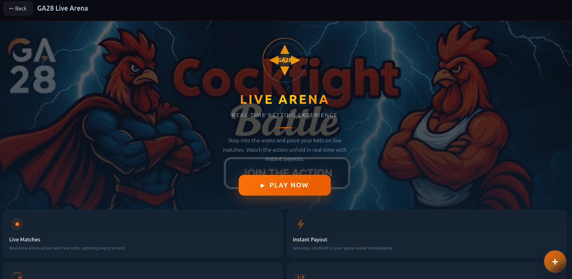 GA28 games lobby on UBET
